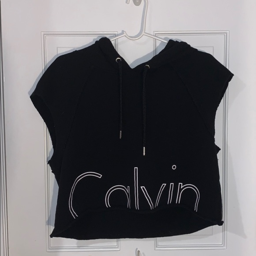 Calvin Klein black and white‎ hoodie vest